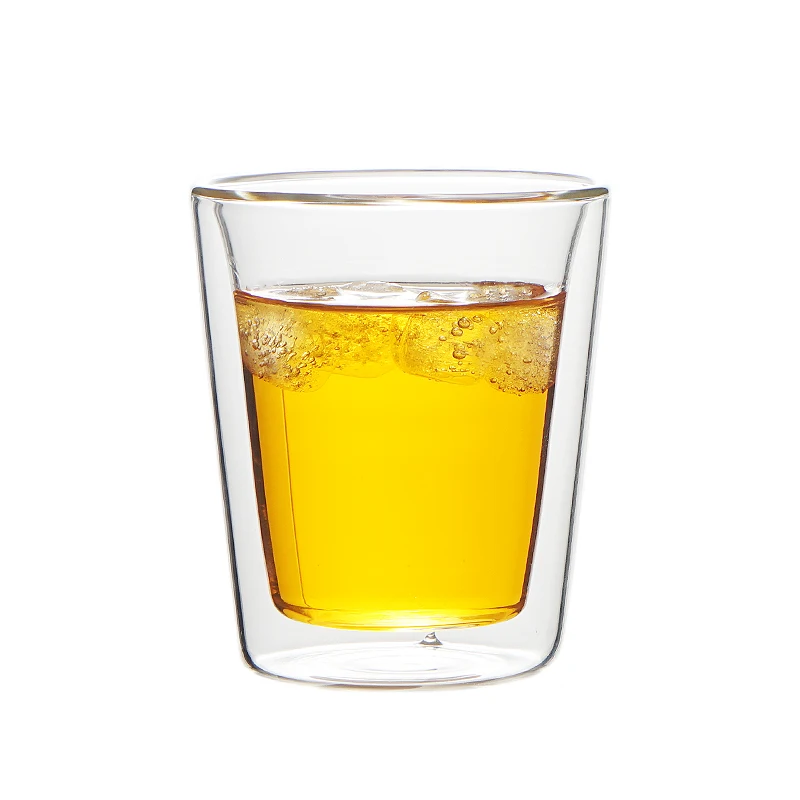 
Wholesale glassware insulated double wall glass espresso shot cup logo 