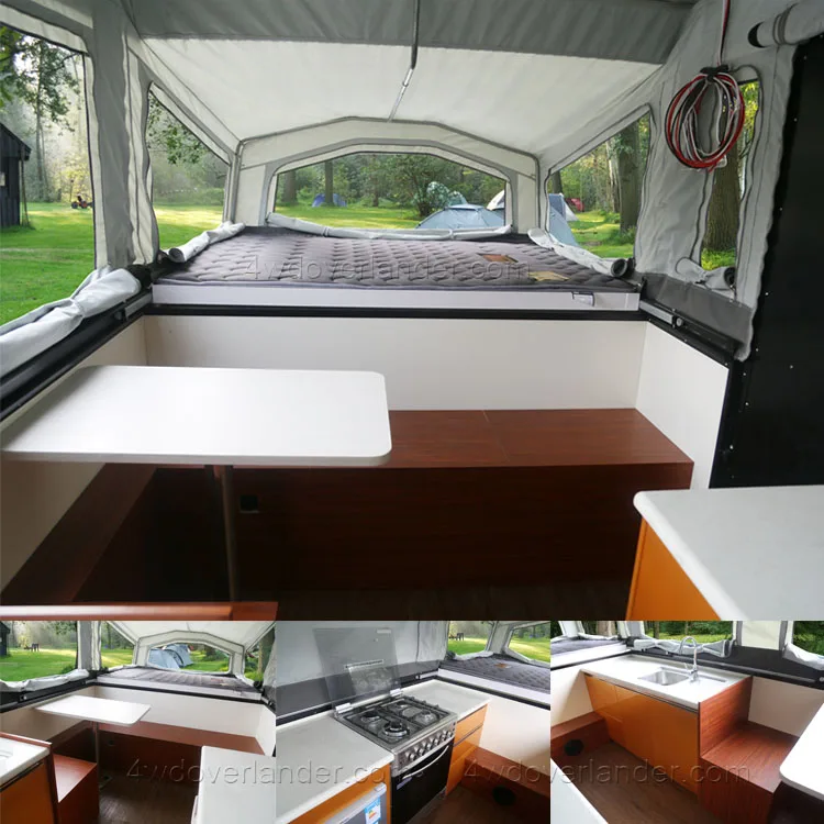 Full Equipped Touring Pop Up Campers Trailer in Campsite