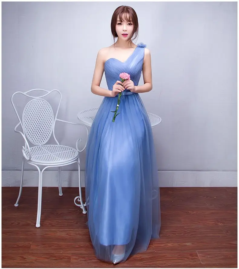 ZH1132L модный дизайн 2018 синие платья для подружек невесты без рукавов