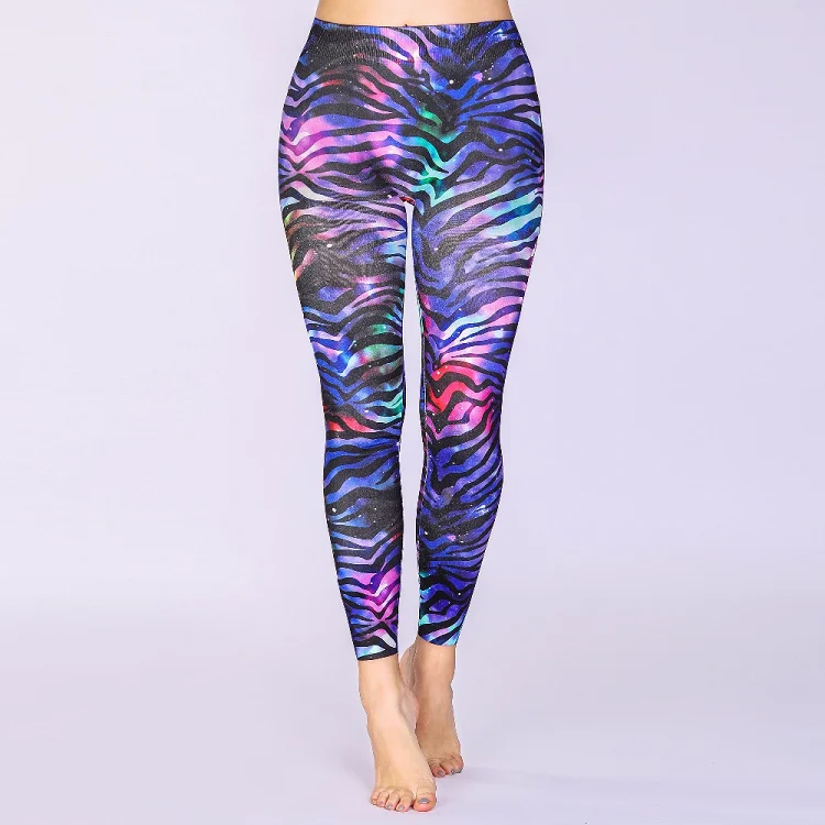 Wholesale Women Yoga Pants Regular Size Wonder Animal Zebra Print Leggings for Women