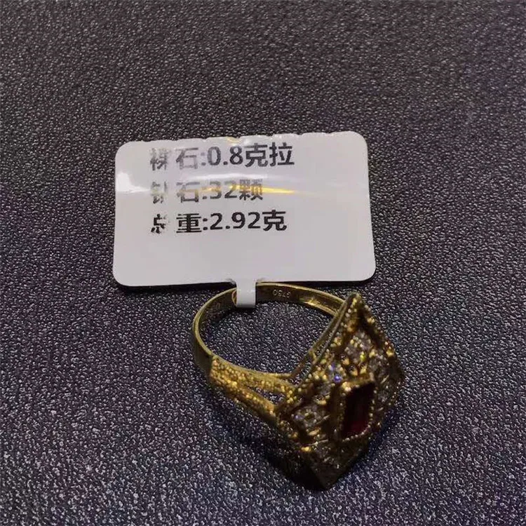 Gemstone Jewelry Factory 18K Gold South Africa Real Diamond Natural Pigeon Blood Red Ruby Cocktail Engagement Ring For Women