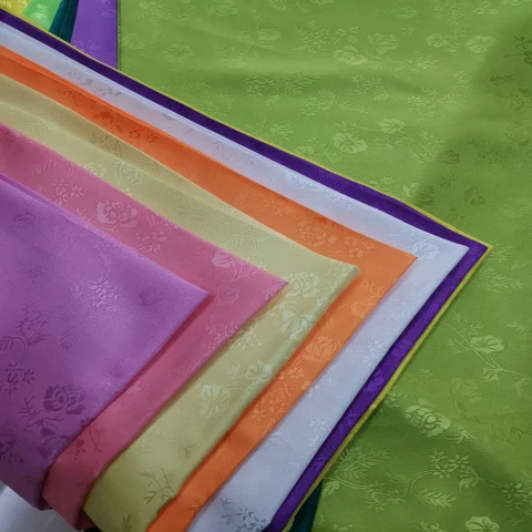 Chinese popular custom 100% polyester satin Jacquard  fabric for garment