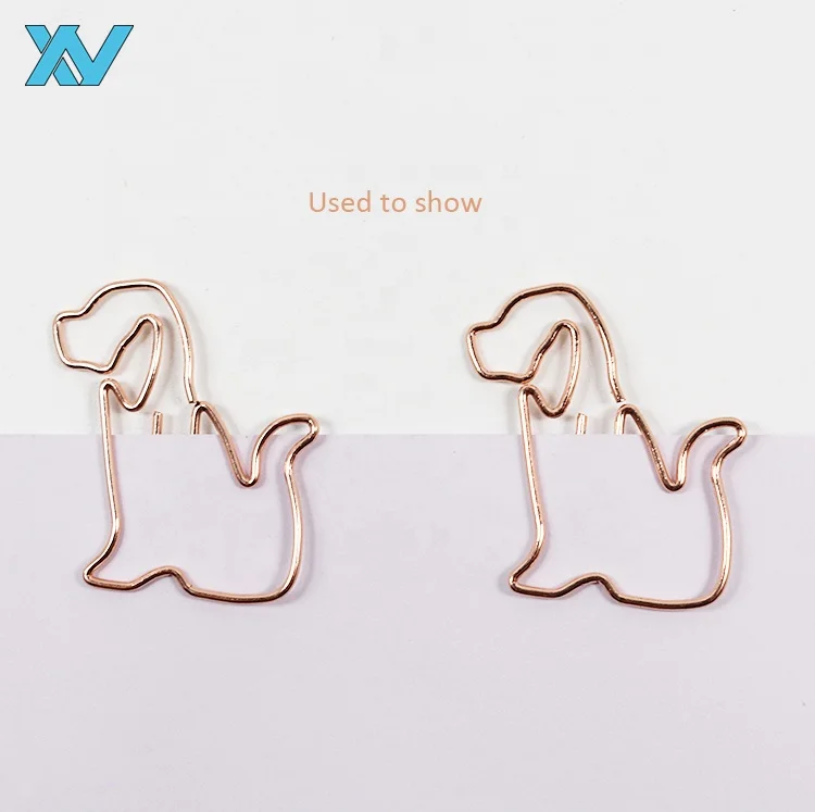custom design rose gold animals dog shape paper clip
