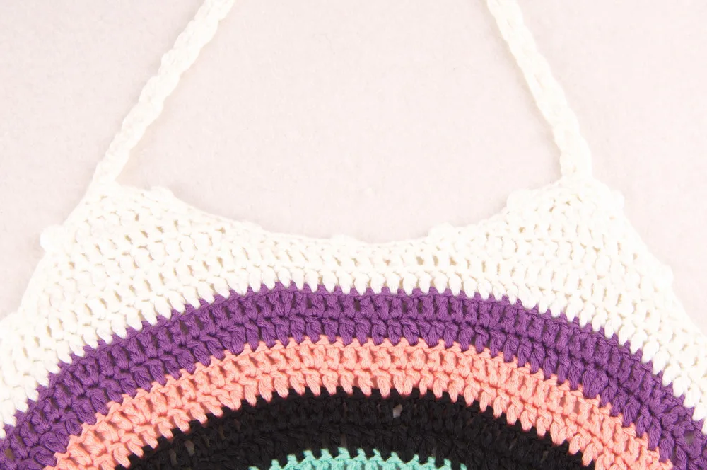 
women summer strappy fringed crochet bikini 