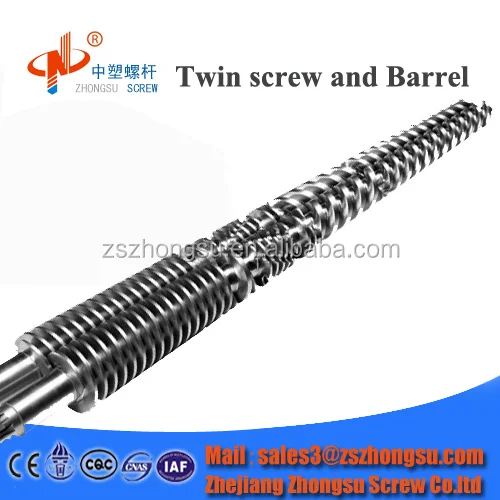 China bimetallic conical twin screw barrel for plastic extruder machine from China