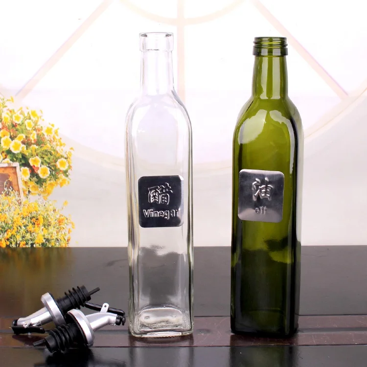 17OZ Automatic open edible oilcan olive oil edible oiler cooking oil glass bottles