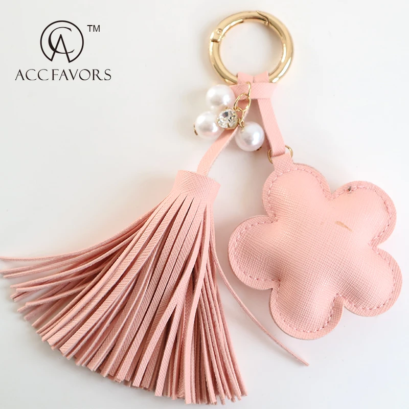 leather tassels for handbag keychain strap custom keychain