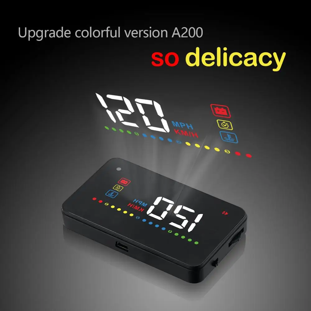 2021 Best Sell Car projector Speedometer OBD2/OBDII 3.5 Inch Car HUD A200 Car Head Up Display HUD