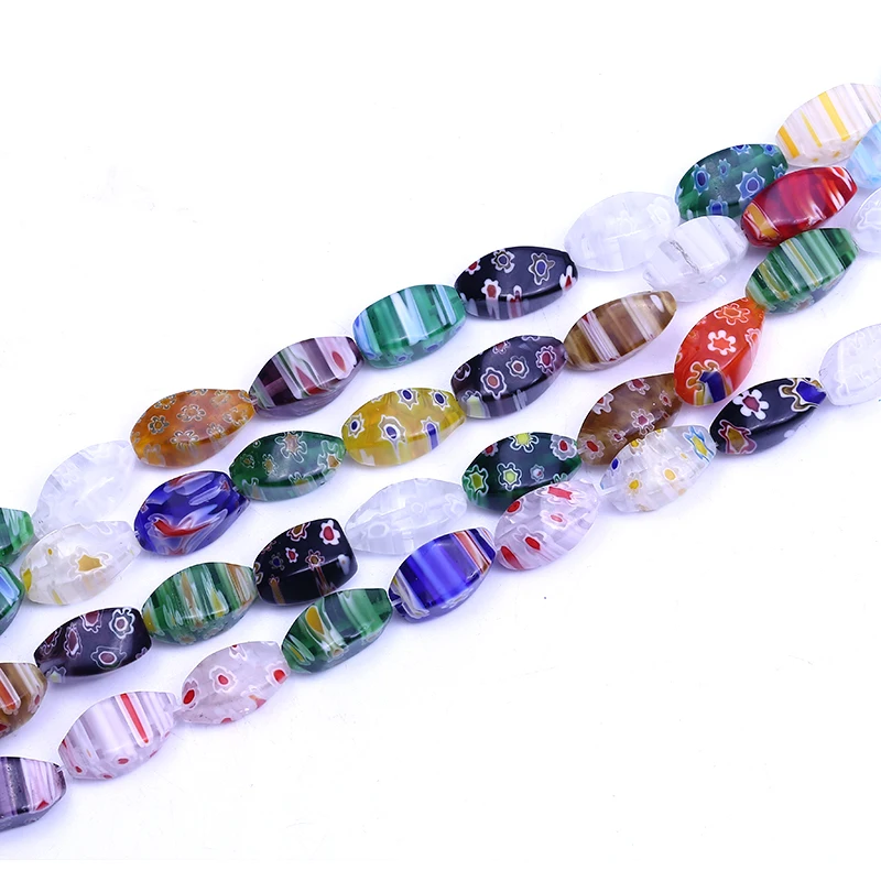 XULIN lampwork stone hollow facet twist millefiori beads