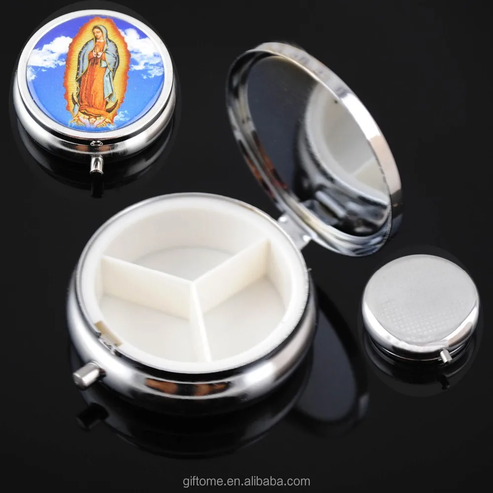 Dia. 52mm blank round metal pill box/ pill case with cutter in stock
