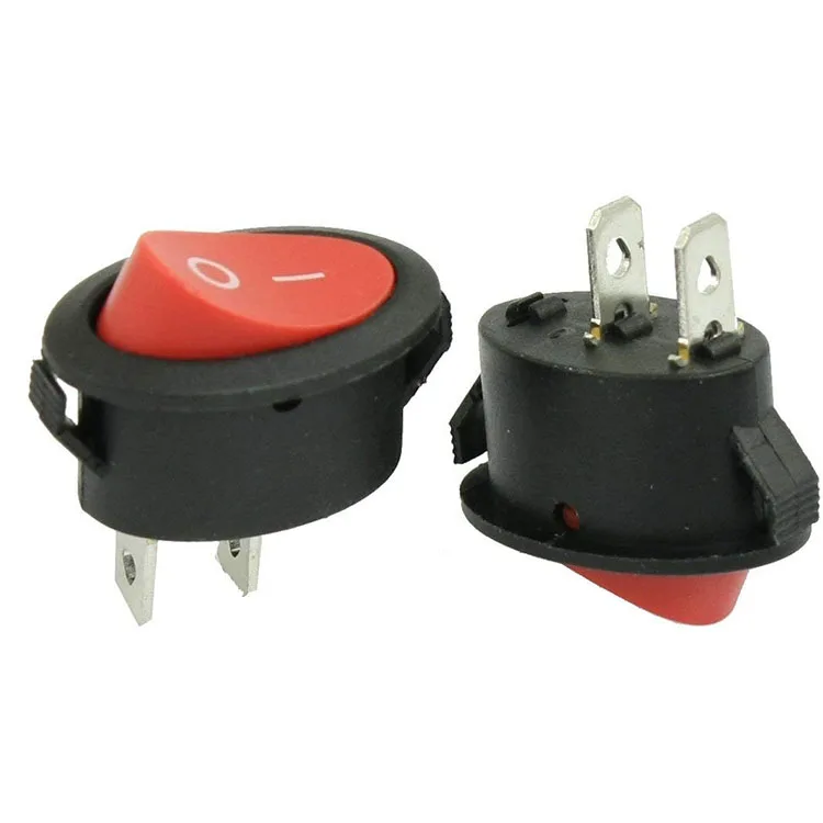 220V 110V Neon lamp illuminated micro round rocker switch KCD1-106