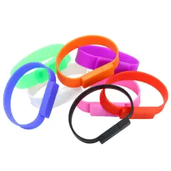 Colorful Wristband Silicon 64GB 128GB Pen Drive Memory Stick Bracelet USB Flash Drive Bracelet U Disk Promotional Gift