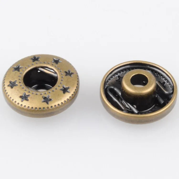 Metal colored grey plastic 12.5mm spring snap fastener