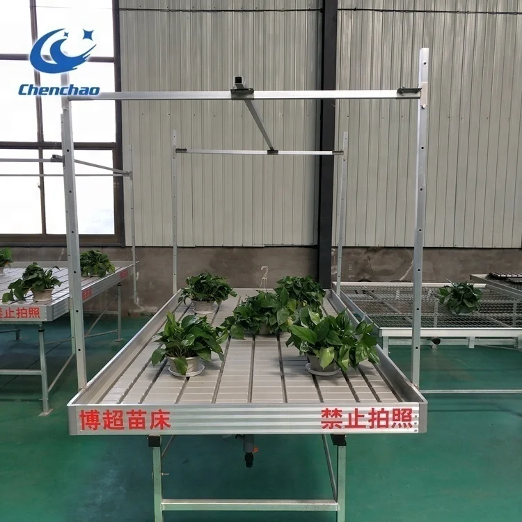 Growing flood drain tray rolling bench ebb and flow hydroponics