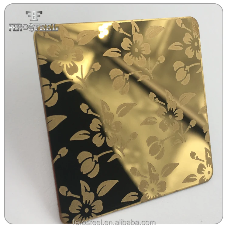 201 304 color gold sheet PVD etched Stainless Steel Sheet Plating