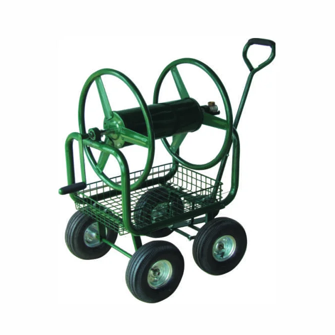 Four Wheel Portable Water Pipe Tool Garden Hose Reel Cart