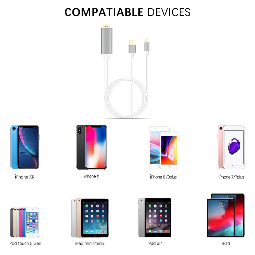 
HDTV Convertor Adapter High-Speed HD Plug and Converter for iPhone iPad 