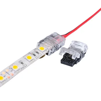 Waterproof SMD 5050 5630 LED Tape Light Connection Conductor 2pin LED Strip to Wire Connector for 8/10mm Single Color
