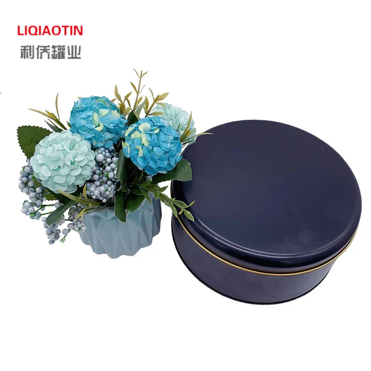 Factory direct high quality tin cans Handmade cookie boxes Black round cans