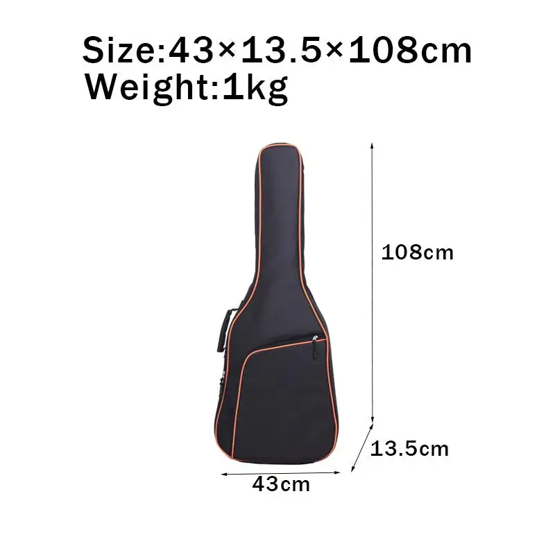 Водонепроницаемая оксфордская сумка 41 дюйм 42 дюйма с 2 регулируемыми плечевыми ремнями, сумка для акустической бас-гитары