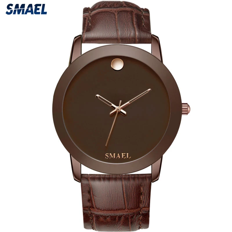 
SMAEL Big dial face SL1902 al fajr waterproof simplicity men leather watch 