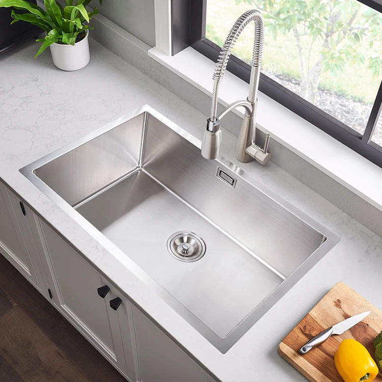 Chinese heavy gauge 304 right angled stainless steel kitchen sink