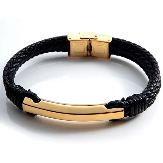 AFXSION Amazon продает ювелирные изделия мужской классический браслет из нержавеющей стали кожаный браслет