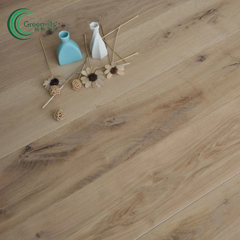 
Greenvills engineered wood floor tiles brushed natural look light grey color big plank floating floor 