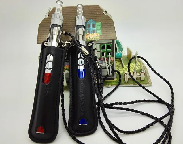 Portable Electronic Cigarette Pouch PU Leather Lanyard Ring Necklace Carrying Bags E Cig Lanyard E Cigarette Leather Case