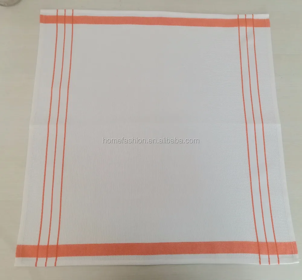 Высококачественная вафельная салфетка из 100% хлопка в красную/зеленую/синюю/оранжевую полоску стекла