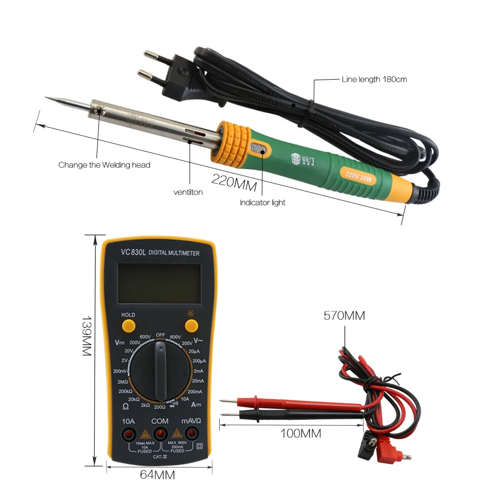 BST-113  High Quality Factory Direct 16 in 1 Multi-functional Mobile Repair Kit  iPhone Repairing Mechanical Multimeter Tool Kit