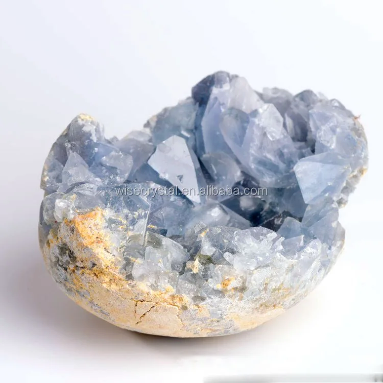 Natural Blue Celestite Crystal Gem Geode Mineral Specimens Stone