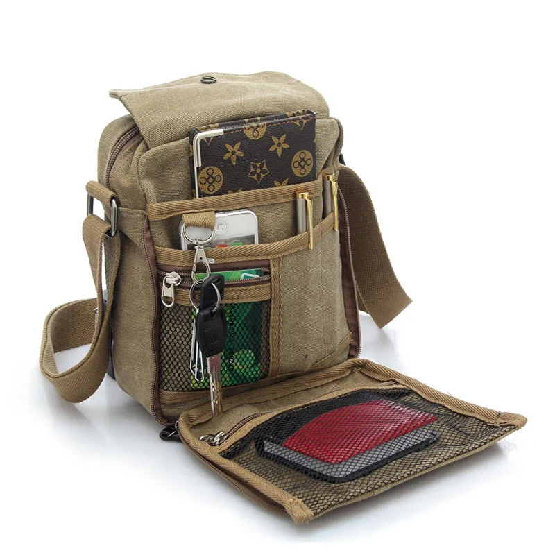 Big Capacity Vintage Mens Canvas Messenger Shoulder Bag