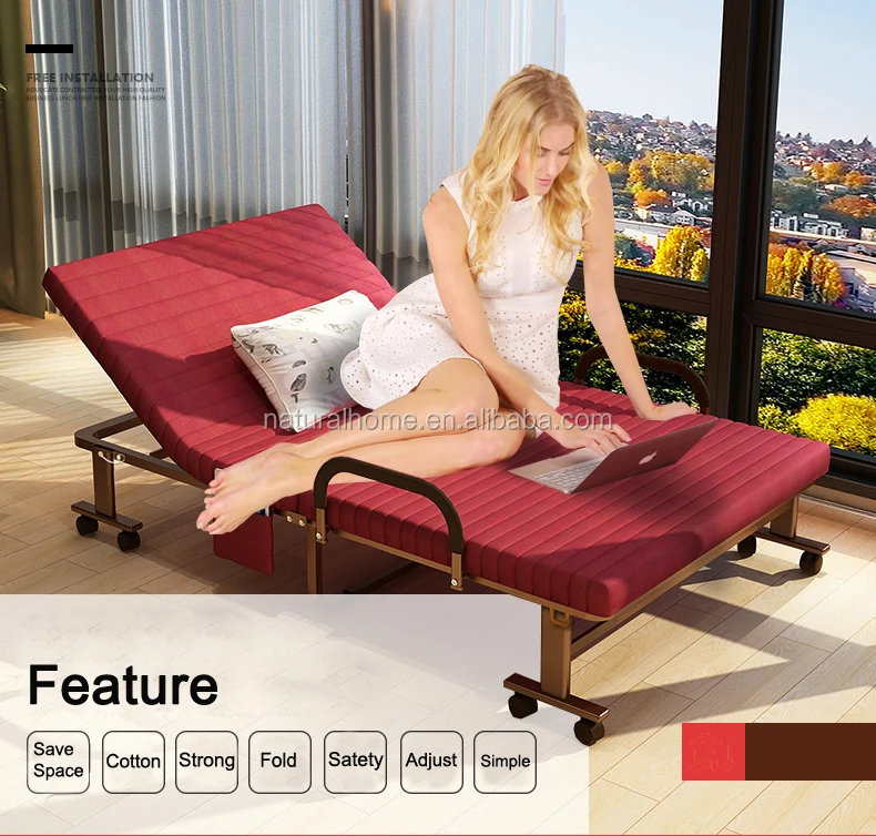 Cheap Price Single Metal Hospital Folding Bed With Soft Mattress High quality Steady Home Furniture