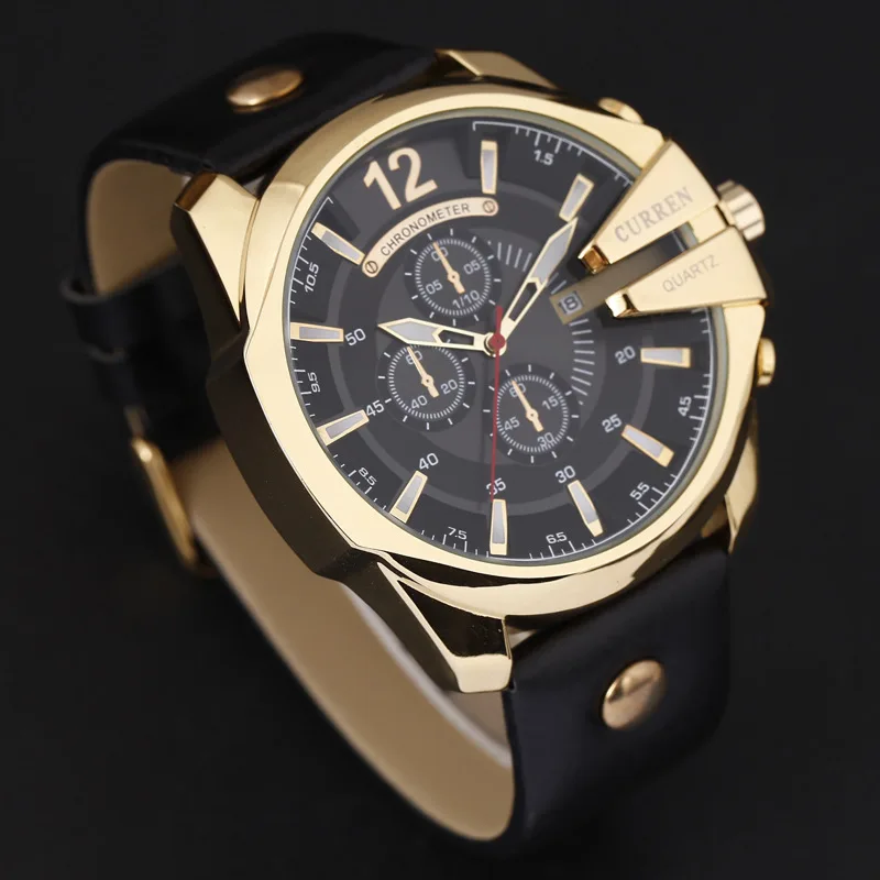 CURREN 8176 Men Watches 2019 Top Luxury Popular Big Dial Brand Watch Quartz Gold Watches Men Relogio