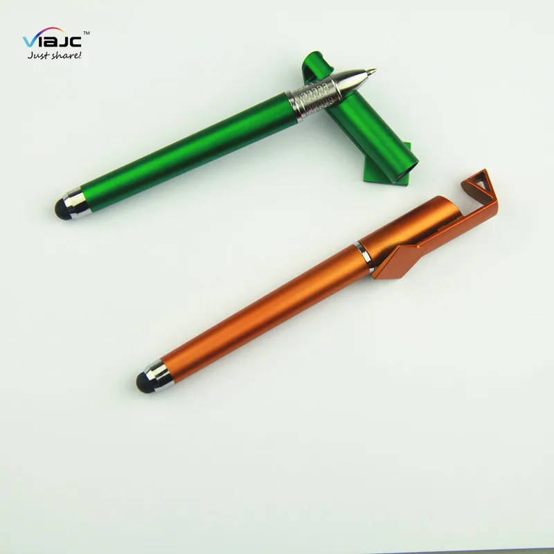 Рекламный Пластиковый Стилус с держателем для телефона гелевая ручка QR-кодом