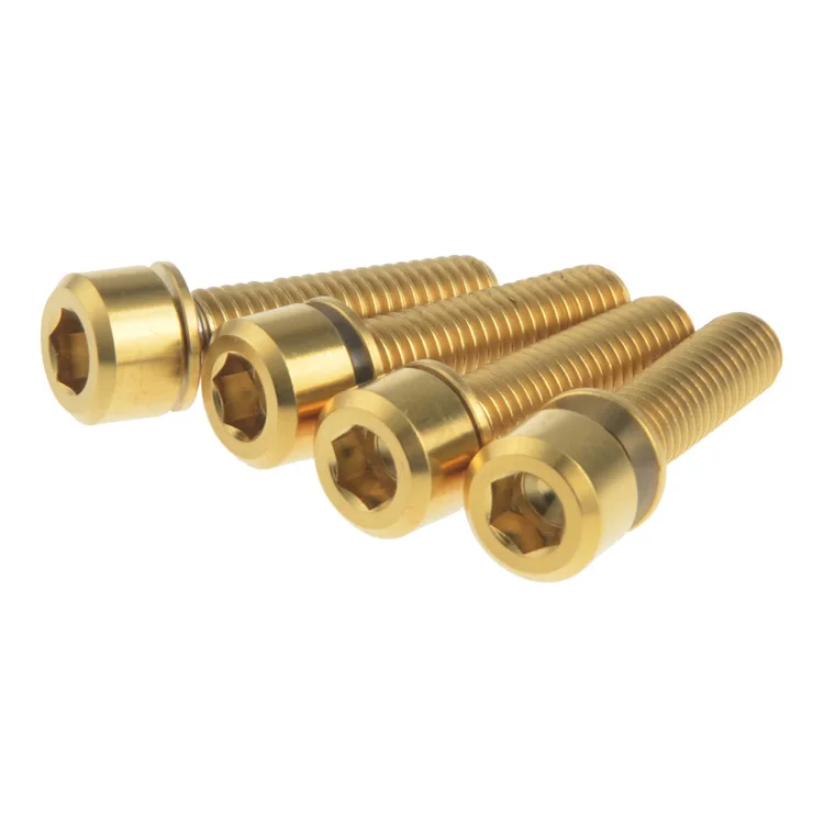 M5/M6 Titanium Hex socket chamfering Bolts with Washers Screw for Bicycle stem or brake Hub Fixed