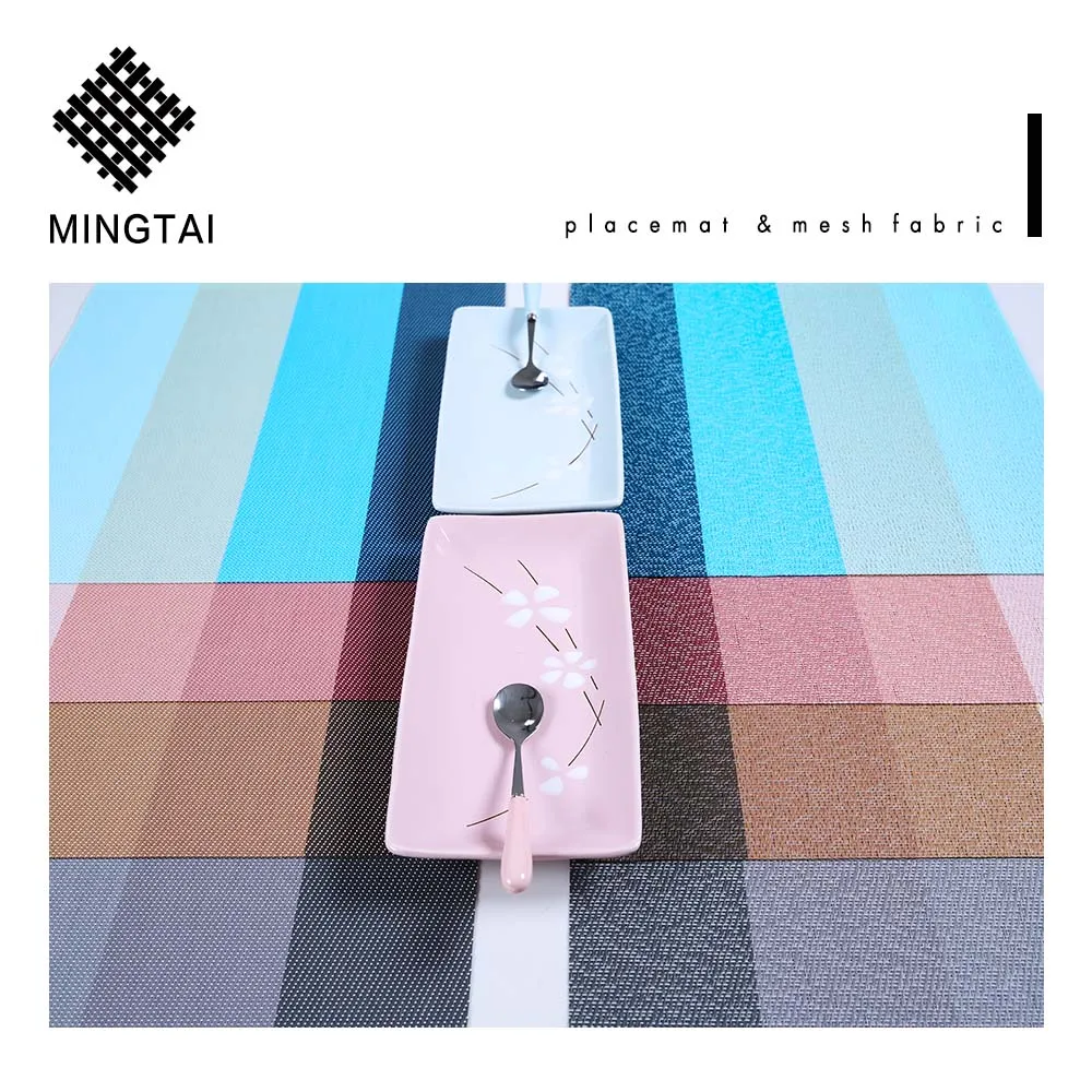 Reach passed best price wholesale kitchen hot food custom chinese plastic pvc vinyl woven fabric placemat table plate mat place