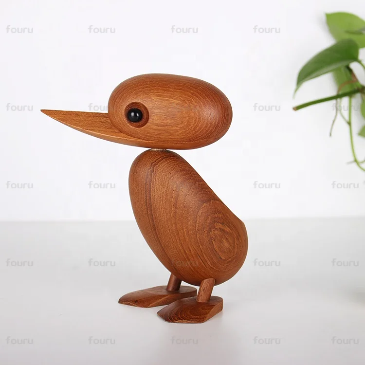 
nordic wood animal carved wood duck carving decoration wooden ornament craft small gifts 
