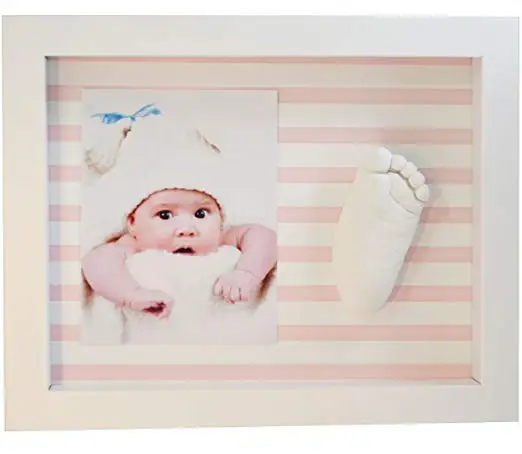 High quality Hot Child gifts 8x10 white baby handprint and footprint impression casting deep shadow box display picture frame