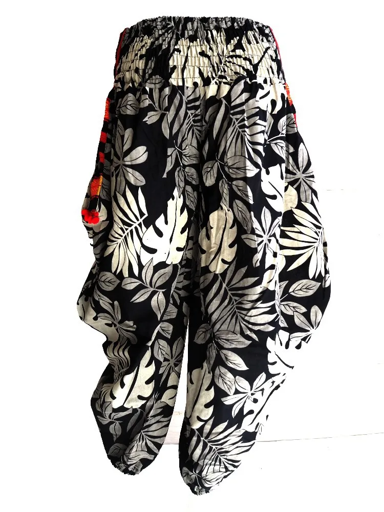 Thai Ladies Baggy original Brand Elastic Waist Korean Style Harem Corduroy Lady Pants