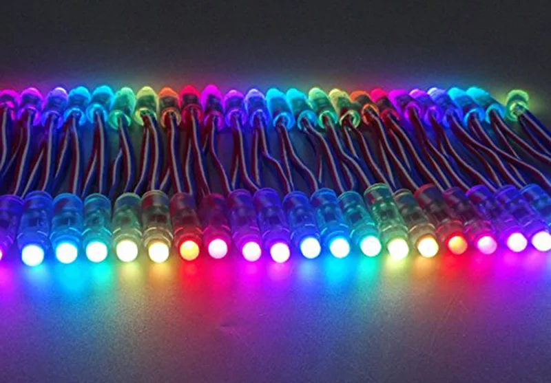 Digital LED Pixel Light 12mm WS2811 IC Full Color Pixel High LED Module Light DC 5V input IP68 waterproof RGB color from factory