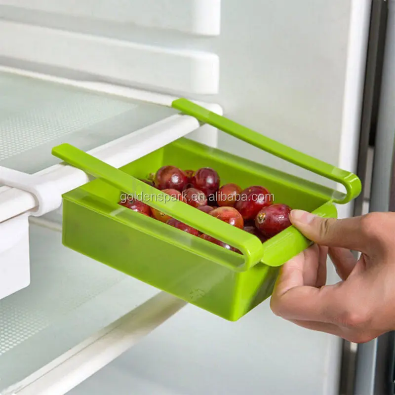 Slide Kitchen Fridge Space Freezer Organizer Saver Storage Rack Shelf Holder