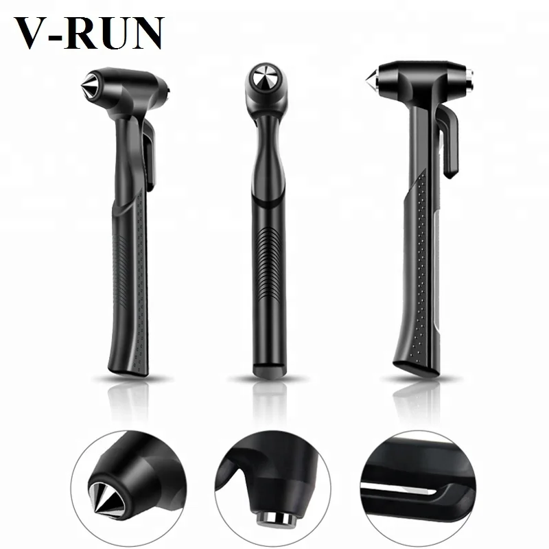 Seatbelt Cutter Window Breaker Car Safety Hammer with Long Handle