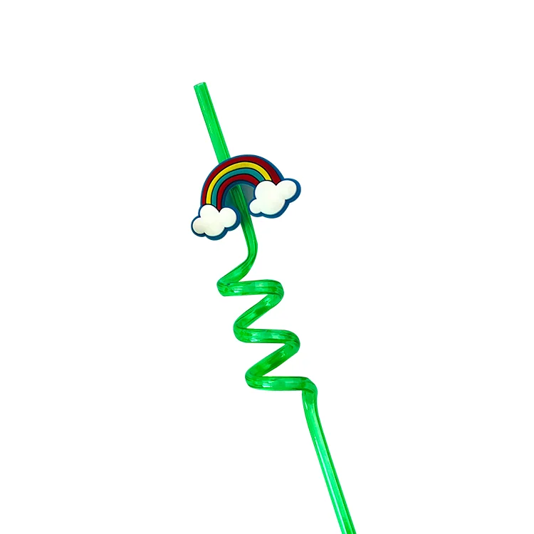 Пластиковые трубочки для напитков, Мультяшные соломинки с извесом и белыми облаками, для домашних животных, для детского дня рождения, бара, клуба, сока, вина