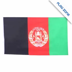 Factory price embroidery pattern good quality Afghanistan national flag black red green stripes 3*5 feet Afghan country banner
