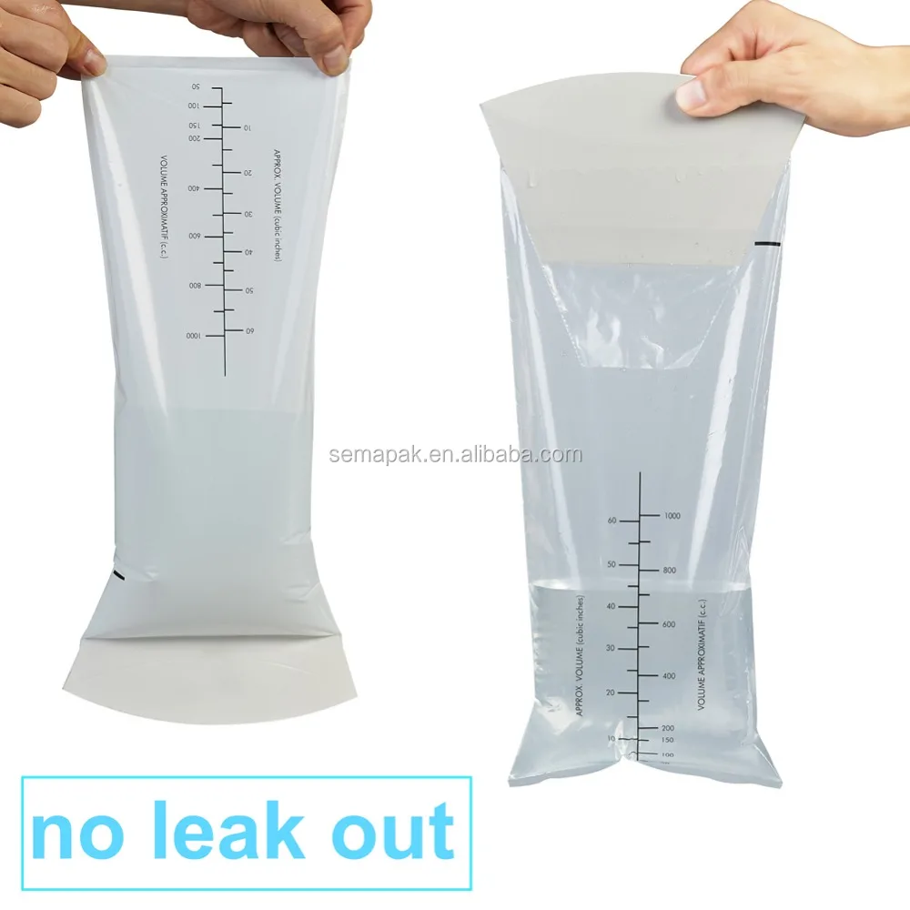 Standard size plastic air sickness bag with logo and paper collar  for medical waste