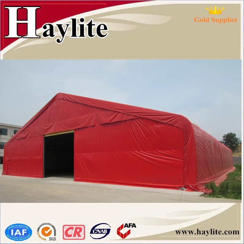 Large outdoor industrial or farm warehouse storage tent