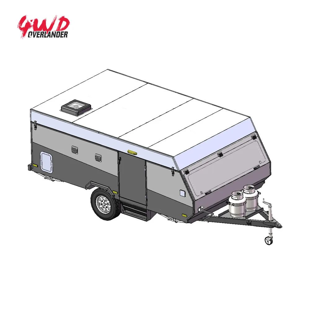 Full Equipped Touring Pop Up Campers Trailer in Campsite