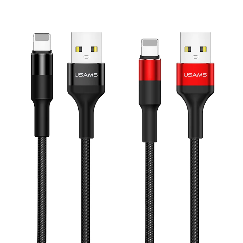USAMS US-SJ220 U5 1.2M 2A Aluminum Alloy Braided USB Charging Cable for iPhone
